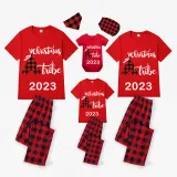2023 Christmas Matching Family Pajamas Luminous Glowing Christmas with My Tube Red Short Pajamas Set
