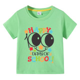 Toddler Kids Boys Tops Happy 100 Days of School Boy Smile Face T-shirts