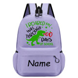 Primary School Pupil Bags Name Custom I Roared My Way Through 100 Days of School School Bags