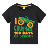 Toddler Kids Boys Tops Crushed 100 Days of School Boy Students T-shirts
