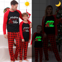 Christmas Matching Family Pajamas Luminous Glowing Christmas with My Tube Red Pajamas Set
