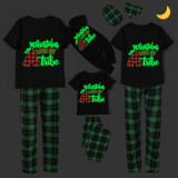 Christmas Matching Family Pajamas Luminous Glowing Christmas with My Tube Black Short Pajamas Set