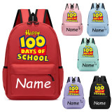Primary School Pupil Bags Name Custom Happy 100 Days of School Slogan School Bags