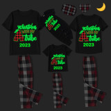 2023 Christmas Matching Family Pajamas Luminous Glowing Christmas with My Tube Black Short Pajamas Set