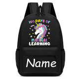 Primary School Pupil Bags Name Custom 100 Days of Magical Learning School Bags