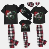 Christmas Matching Family Pajamas Luminous Glowing Cartoon Mouse Hat Black Short Pajamas Set
