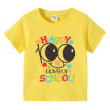Toddler Kids Girls Tops Happy 100 Days of School Girl Smile Face T-shirts