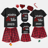 2023 Christmas Matching Family Pajamas Luminous Glowing Christmas with My Tube Red Short Pajamas Set