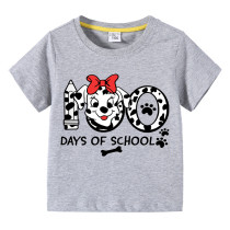 Toddler Kids Girls Tops 100 Days of School Dog Girl Students T-shirts