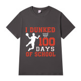 Youth Tops Happy 100 Days of School I Dunked Basketball Sports High School Students T-shirts