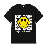 Youth Tops 100 Days of School Big Smile Emoji High School Students T-shirts