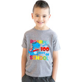 Toddler Kids Boys Tops Roaring into 100 Days of School Boy Students T-shirts