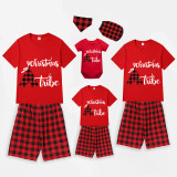 Christmas Matching Family Pajamas Luminous Glowing Christmas with My Tube Red Short Pajamas Set