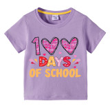 Toddler Kids Girls Tops 100 Days of School Girl Students T-shirts