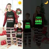 Christmas Matching Family Pajamas Luminous Glowing Hanging with My Gnomies Red Plaids Pajamas Set