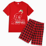 Christmas Matching Family Pajamas Luminous Glowing How Snowflakes Made Red Short Pajamas Set