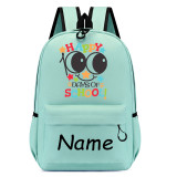 Primary School Pupil Bags Name Custom Happy 100 Days of School Boy Smile Face T-shirts