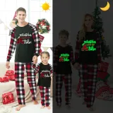 Christmas Matching Family Pajamas Luminous Glowing Christmas with My Tube Red Pajamas Set