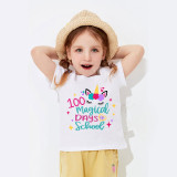 Toddler Kids Girls Tops 100 Magical Days of School Girl Students T-shirts