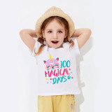 Toddler Kids Girls Tops 100 Magical Days Girl Students T-shirts