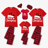 Christmas Matching Family Pajamas Luminous Glowing Christmas Hat Red Pajamas Set