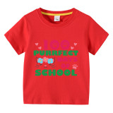Toddler Kids Girls Tops 100 Purrfect Days Of School Girl Students T-shirts