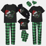 Christmas Matching Family Pajamas Luminous Glowing Cartoon Mouse Hat Black Short Pajamas Set