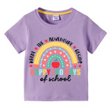 Toddler Kids Girls Tops Happy 100 Days Of School Where the Adventure Begins Girl Students T-shirts