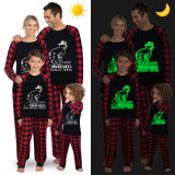 Christmas Matching Family Pajamas Luminous Glowing How Snowflakes Made Red Plaids Pajamas Set