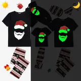 Christmas Matching Pajamas Luminous Glowing Santa Claus Christmas Pajamas Set