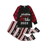 2023 Christmas Matching Family Pajamas Luminous Glowing Christmas with My Tube Red Plaids Pajamas Set