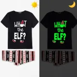 Christmas Matching Pajamas Luminous Glowing What The Elf Christmas Pajamas Set