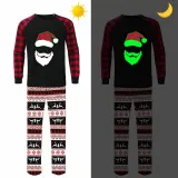 Christmas Matching Pajamas Luminous Glowing Santa Claus Christmas Pajamas Set