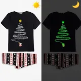 Christmas Matching Pajamas Luminous Glowing Fireworks Christmas Pajamas Set