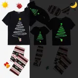 Christmas Matching Pajamas Luminous Glowing Fireworks Christmas Pajamas Set