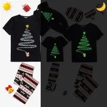 Christmas Matching Pajamas Luminous Glowing Fireworks Christmas Pajamas Set