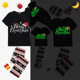 Christmas Matching Pajamas Luminous Glowing Merry Christmas Hat Christmas Pajamas Set
