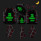 2023 Christmas Matching Family Pajamas Luminous Glowing We Are Family Red Pajamas Set