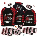 2023 Christmas Matching Family Pajamas Luminous Glowing Christmas with My Tube Red Plaids Pajamas Set