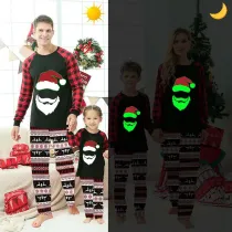 Christmas Matching Pajamas Luminous Glowing Santa Claus Christmas Pajamas Set