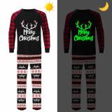 Christmas Matching Pajamas Luminous Glowing Merry Christmas Antler Christmas Pajamas Set