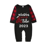 2023 Christmas Matching Family Pajamas Luminous Glowing Christmas with My Tube Red Plaids Pajamas Set
