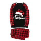 Christmas Matching Family Pajamas Luminous Glowing Christmas Hat Black Pajamas Set