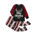 2023 Christmas Matching Pajamas Luminous Glowing Merry Christmas Antler Christmas Pajamas Set