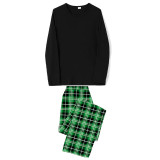 Christmas Matching Family Pajamas Black Tops Green Plaids Personalized Custom Design Christmas Pajamas Set With Dog Cloth