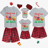 Christmas Matching Family Pajamas Christams In July Summer Gray Short Pajamas Sets