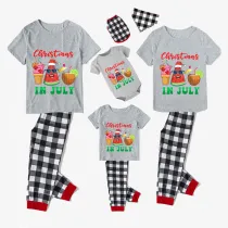 Christmas Matching Family Pajamas Christams In July Summer Gray Pajamas Sets