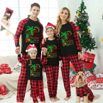 Christmas Matching Family Pajamas Christams In July Santa Black Long Sleeves Pajamas Sets