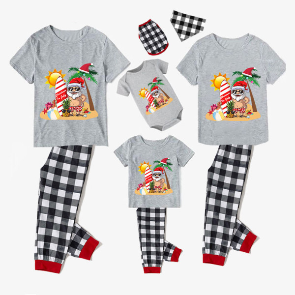 Christmas Matching Family Pajamas Christams In July Gray Pajamas Sets
