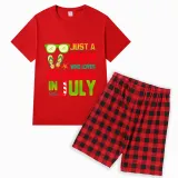 Christmas Matching Family Pajamas Just Who Loves Christams In July Black Red Short Pajamas Sets